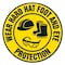 Signmission Wear Hard Hat Foot Eye Protection 16in Non-Slip Floor Marker, 16" x 16", FD-C-16-99874 FD-C-16-99874 - alternate 1